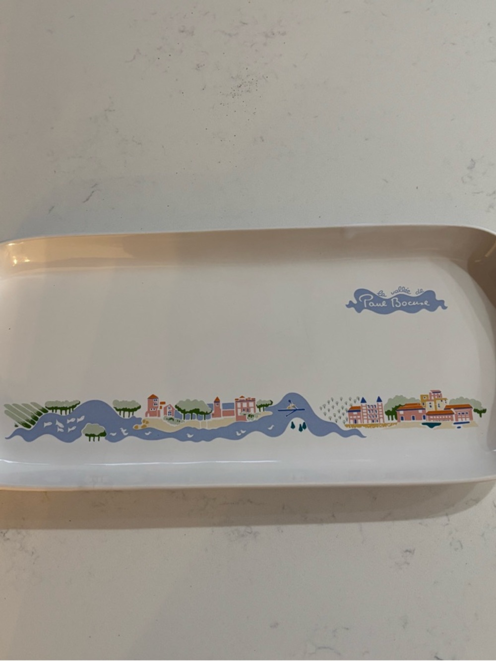 “La Vallee de Paul Bocuse” French Village Rectangular Platter Japan 1987 VNTG